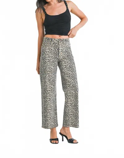 Jbd High Rise Vintage Straight Jean In Leopard Print In Black