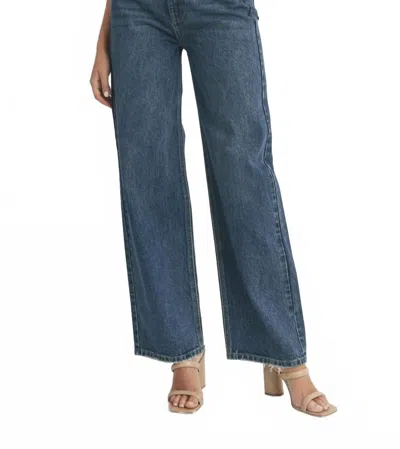 Jbd High Waisted Skater Jeans In Dark Denim In Blue