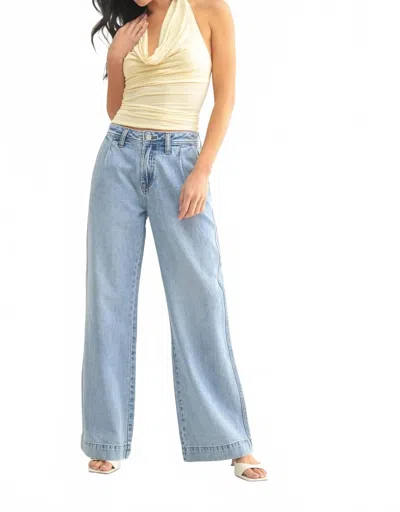 Jbd Lightweight Drapey Relaxed Trouser In Light Denim In Blue