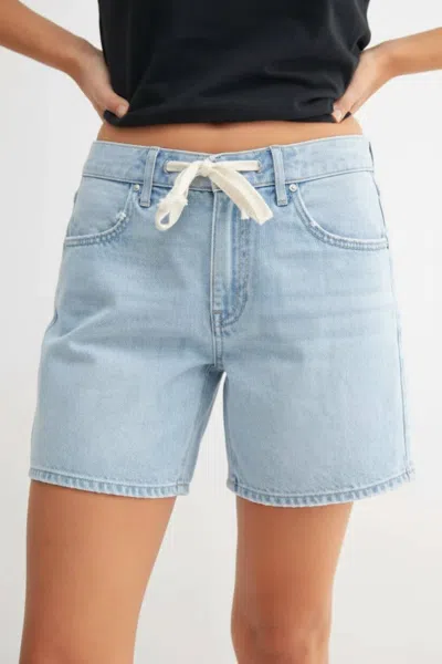 Jbd Lightweight Tie Waist Longer Shorts In Light Blue