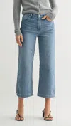Jbd Mid Rise Cropped Wide Sweat Jean In Medium Wash In Blue