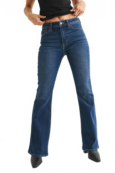 Jbd Mid Rise Flare Jeans In Dark Denim In Blue