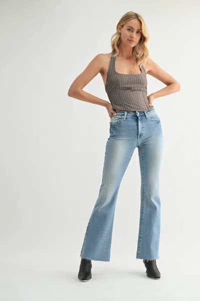 Jbd Mid Rise Straight Bootcut Denim In Light Blue