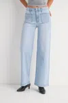 Jbd Mini Patch Pocket Wide Jeans In Light Denim In Blue