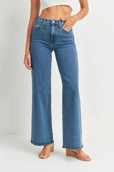 Jbd Palazzo Wide Leg Jean In Medium Denim