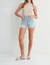 Jbd Polly Patch Pocket Short In Light Denim In Blue