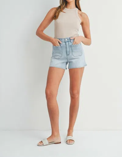 Jbd Polly Patch Pocket Short In Light Denim