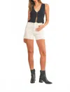 Jbd High Rise Frayed Shorts In White In White