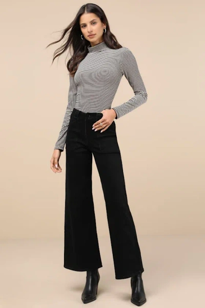 Jbd Trending Staple Black High-rise Flare Jeans