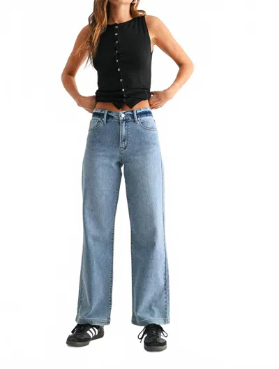 Jbd Women's Slim Wide Leg Sweat Jean In Blue