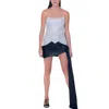 Jbla Shine Bright Sequins Strapless Dress In Black/white In Blue
