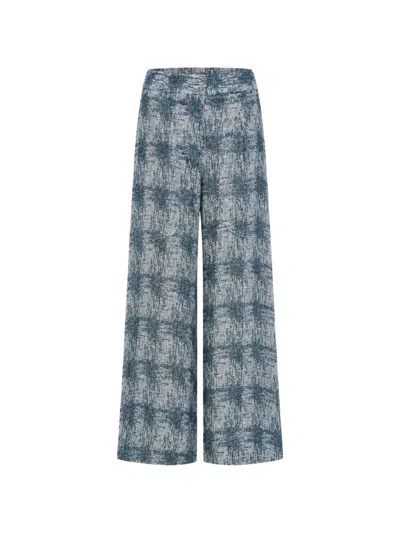 Jbq Abstract-print Palazzo Pants In Blue