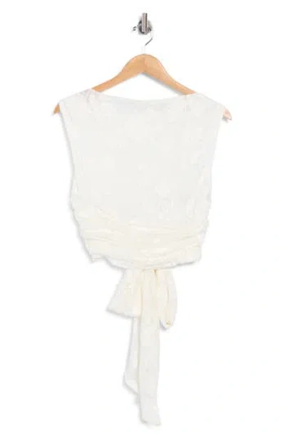 Jbq Adeline Floral Jacquard Top In White