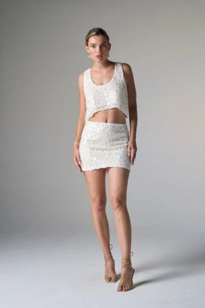 Jbq Adrienne Mini Skirt In White