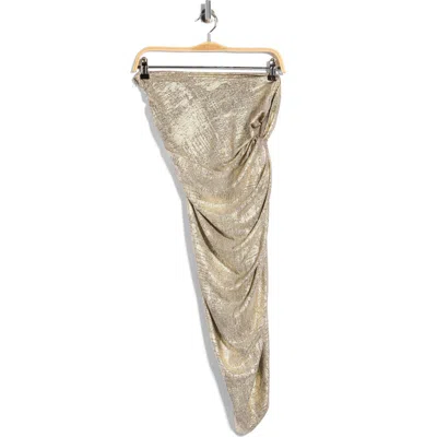 Jbq Alba Ruched Metallic Midi Skirt In Multi