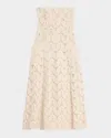 Jbq Alegra Open-knit Strapless Maxi Dress In Beige