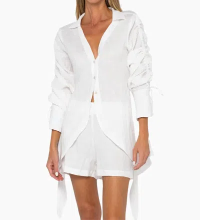 Jbq Alegra V Neck Top In Oyster In White