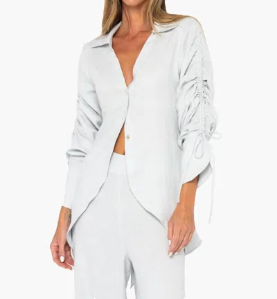Jbq Alegra V Neck Top In Seafoam In White