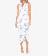 Jbq Alivia Midi Dress In Blue Tye Dye In White