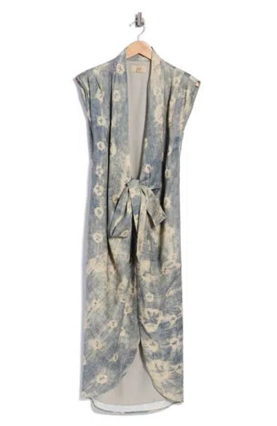 Jbq Alivia Tie Front Midi Dress In Multi