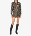Jbq Cheetah Althea Mini Shirtdress In Multi