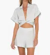 Jbq Amalia High Waist Shorts In Seafoam In White