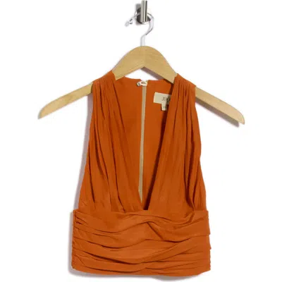 Jbq Ames Plunge Neck Top In Red