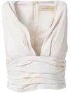 Jbq Nava V Neck Top In Vanilla In Neutrals