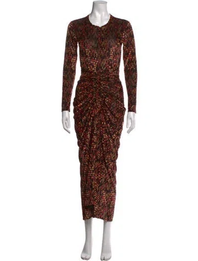 Pre-owned Jbq Animal Print Long Dress In Multicolor