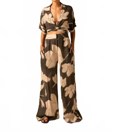 Jbq Arlan Wide-leg Pant In Slate In Brown