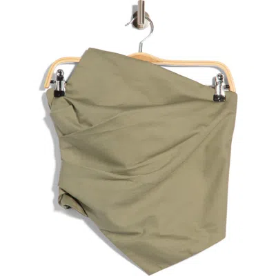 Jbq Arlo Asymmetrical Cotton Strapless Top In Green