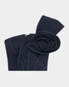 Jbq Blaire Asymmetric Crop Top In Navy
