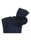 Jbq Blaire Asymmetrical Rose-detail Top In Black