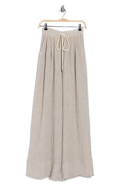 Jbq Briggs 2.0 High Waist Wide Leg Linen Blend Pants In Neutral