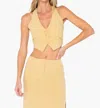 Jbq Camp Vest In Camel In Yellow