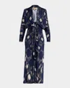 Jbq Celine Tie-front Maxi Dress In Blue