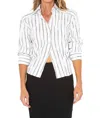 Jbq Charlotte Top In Black-white Stripe In Multi
