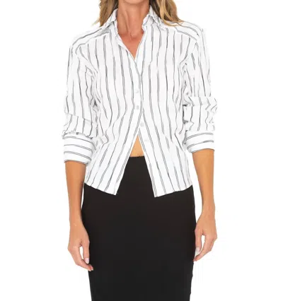 JBQ CHARLOTTE TOP IN BLACK/WHITE STRIPE