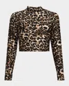 Jbq Cheetah Lyra Mock-neck Top In Multi