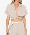 Jbq Chiara Short Sleeve Top In Safari In Neutral