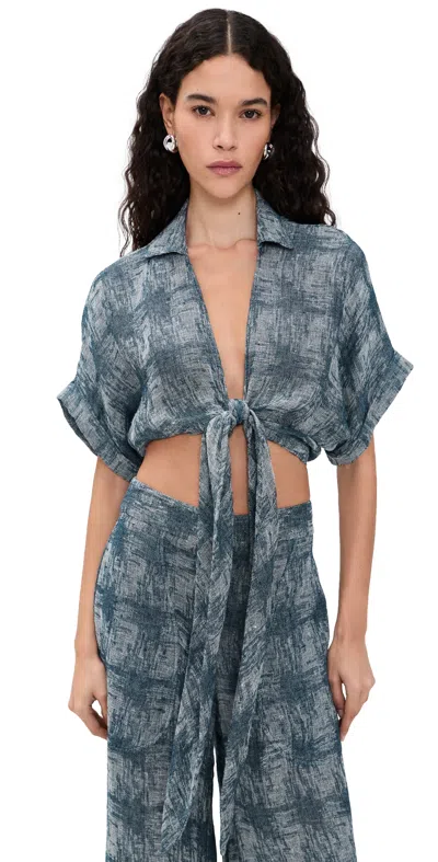 Jbq Chiara Top Blue Beige In Brown