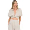 Jbq Chiara Short Sleeve Top In Safari In Neutral