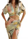 Jbq Clara Top In River Abstract In Multi
