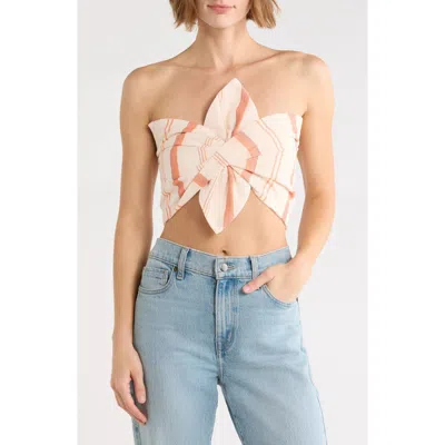 Jbq Clementine Striped Cotton Bandeau Top In White