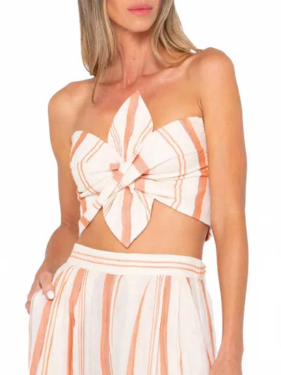 JBQ CLEMENTINE TOP IN MAROON/TANGERINE STRIPE