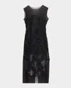Jbq Cove Floral Lace Midi Dress In Black