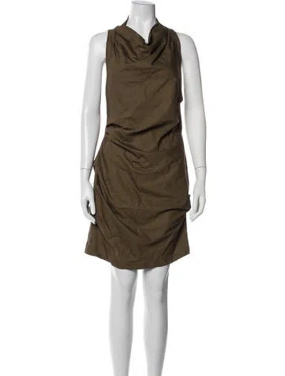 Pre-owned Jbq Cowl Neck Mini Dress In Brown