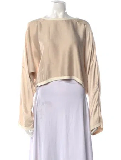 Pre-owned Jbq Crew Neck Long Sleeve Top W/ Tags In Neutrals