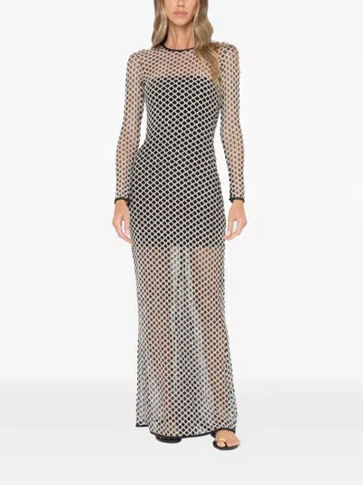Jbq Crystal-embellished Mesh Dress In Multi