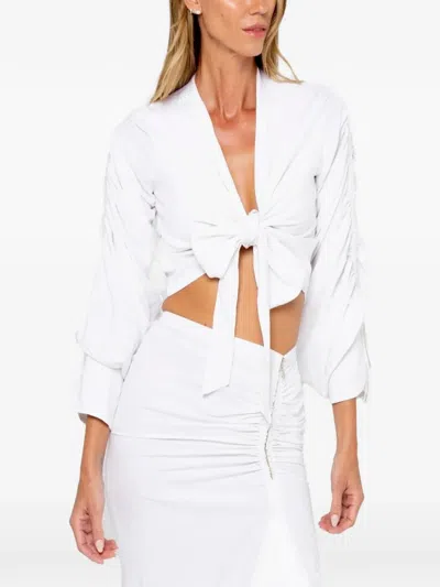 Jbq Dakota Bow-detail Blouse In Weiss